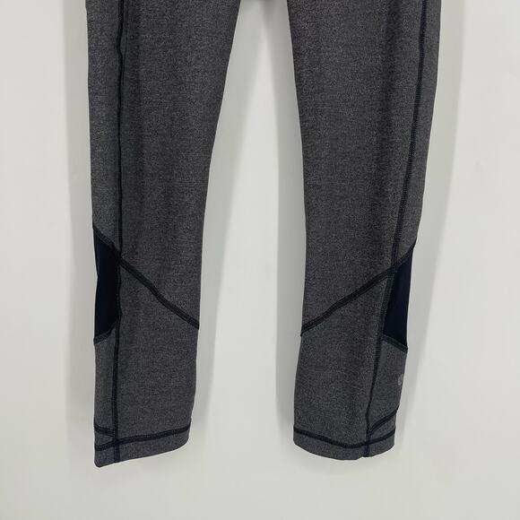 Lululemon Pace Rival Crop 22" Leggings Heathered Black Size 6 - Picture 4 of 10